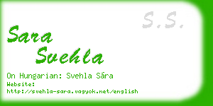sara svehla business card